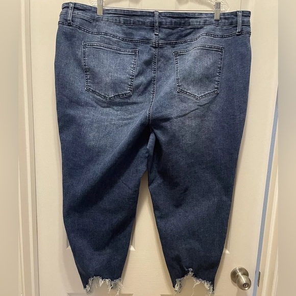 Arula Raw Hem Distressed Jean Capris Size 24 - Picture 4 of 4